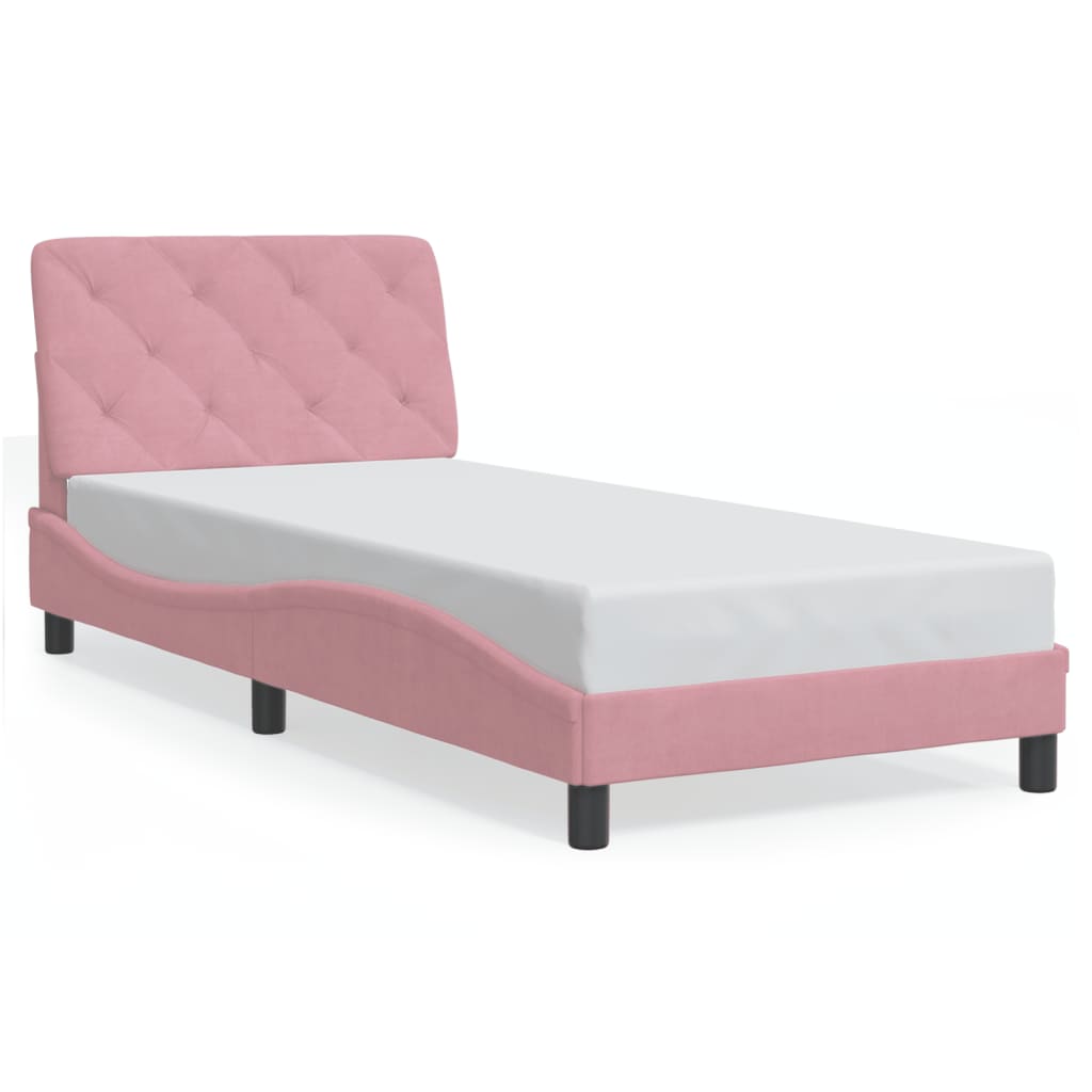 Bettgestell ohne Matratze Rosa 80x200 cm Samt