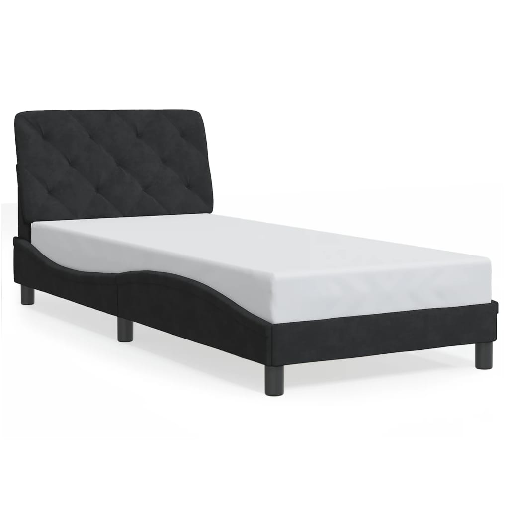 Bettgestell ohne Matratze Schwarz 90x200 cm Samt