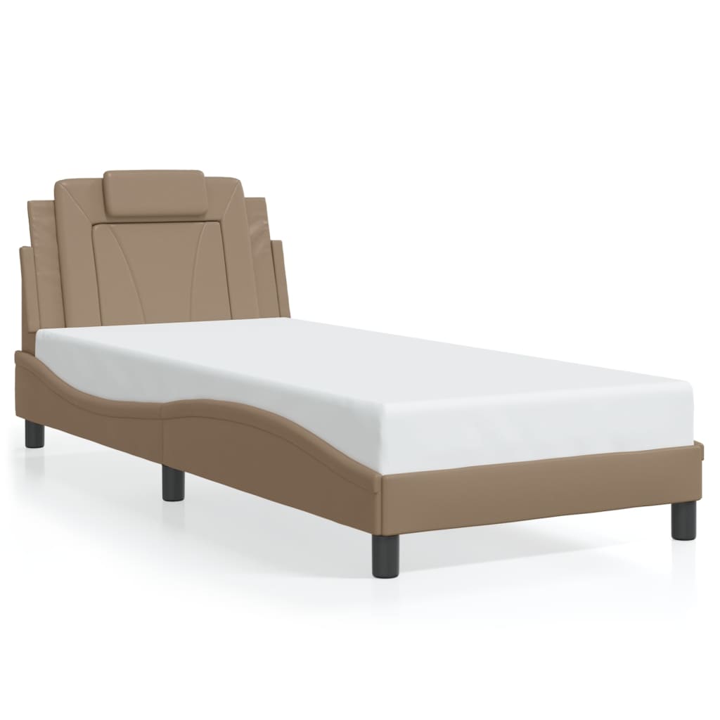 Bettgestell "Viana" ohne Matratze Cappuccino-Braun 80x200 cm Kunstleder
