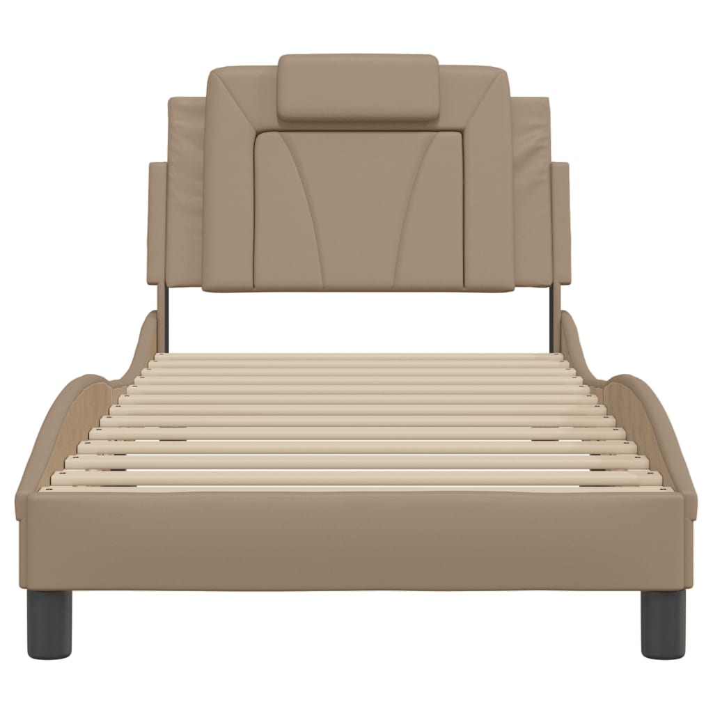 Bettgestell "Viana" ohne Matratze Cappuccino-Braun 80x200 cm Kunstleder