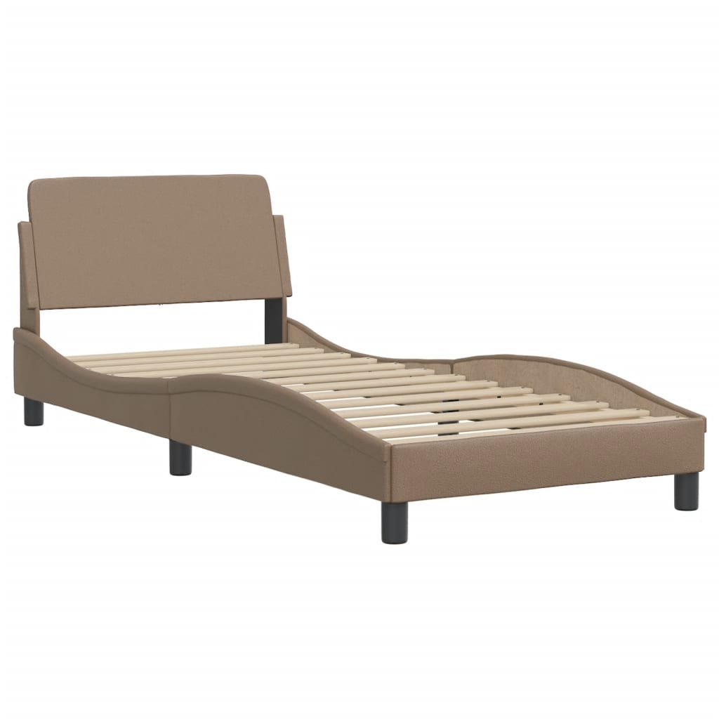 Bettgestell "Viana" ohne Matratze Cappuccino-Braun 80x200 cm Kunstleder