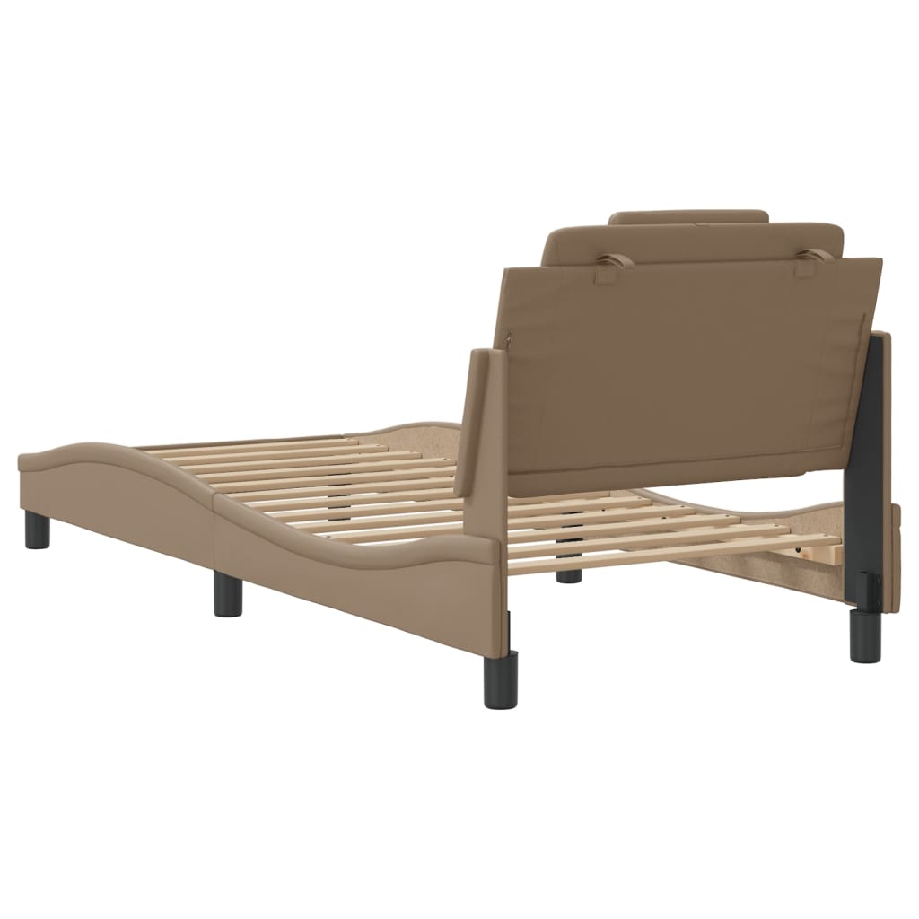 Bettgestell "Viana" ohne Matratze Cappuccino-Braun 80x200 cm Kunstleder