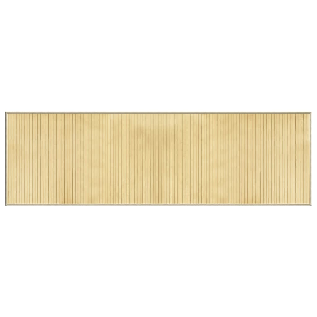 Teppich Rechteckig Hell Natur 60x200 cm Bambus