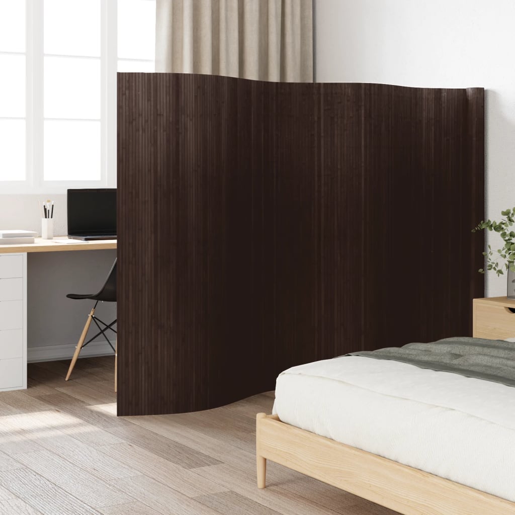 Screen dark brown 165x600 cm bamboo