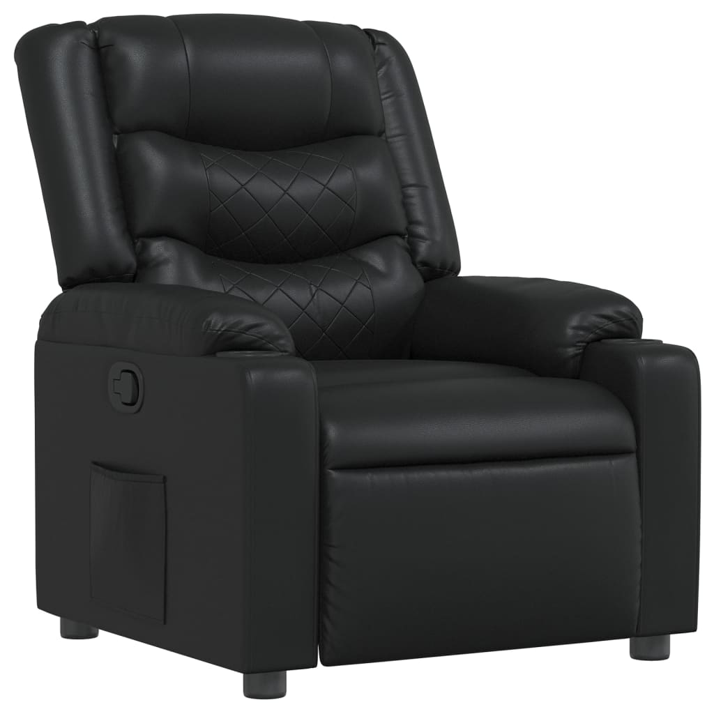 Relaxing Chair Black Faux Leather