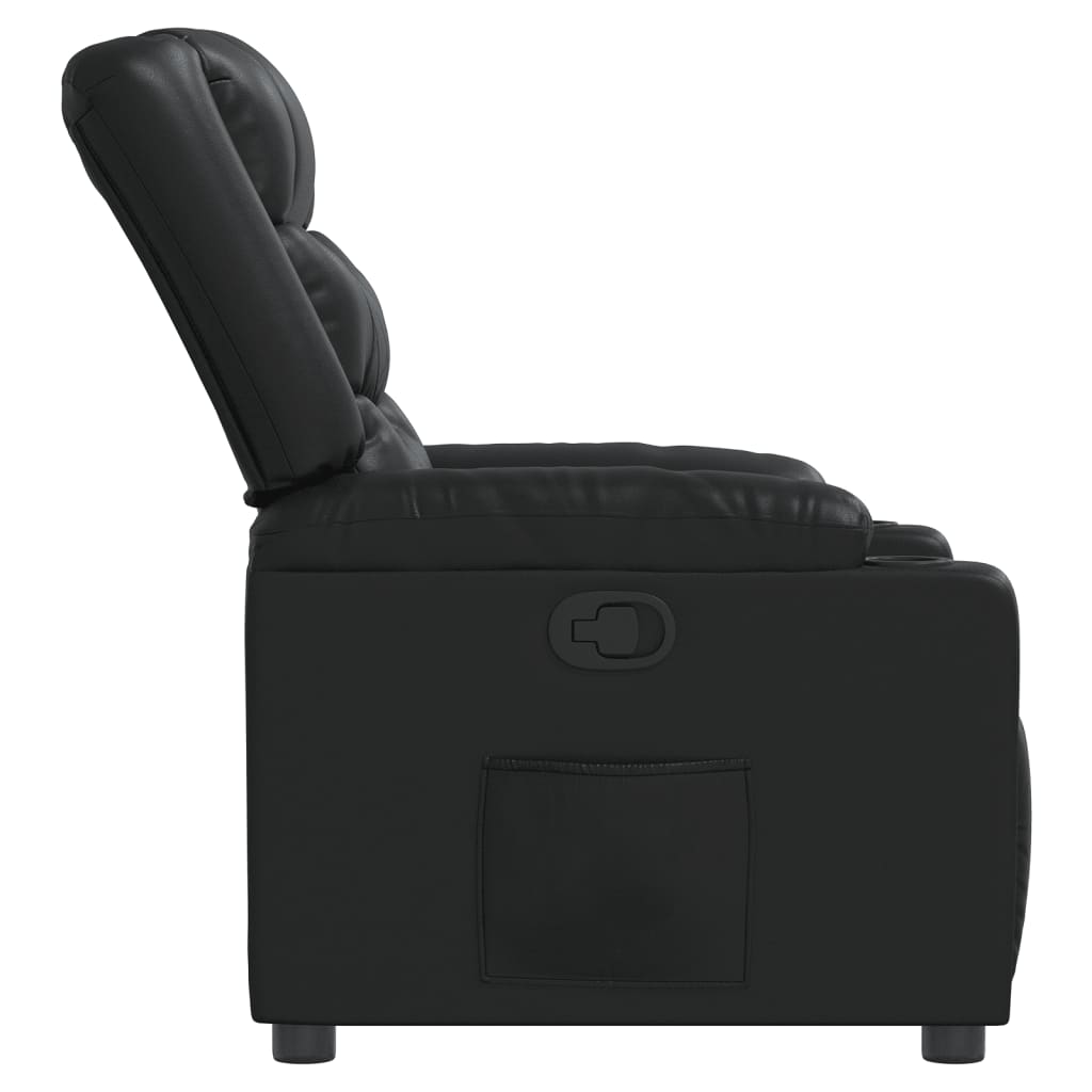 Relaxing Chair Black Faux Leather