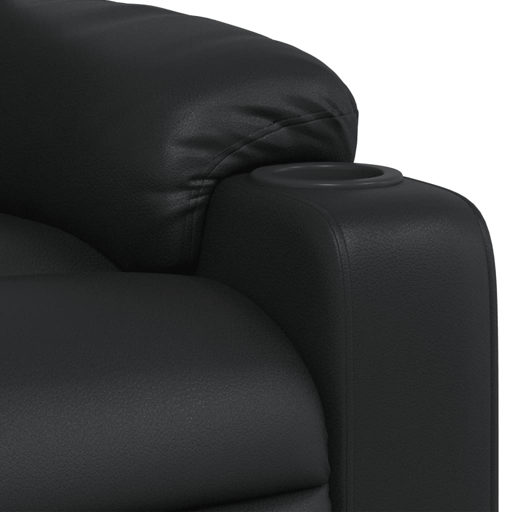 Relaxing Chair Black Faux Leather