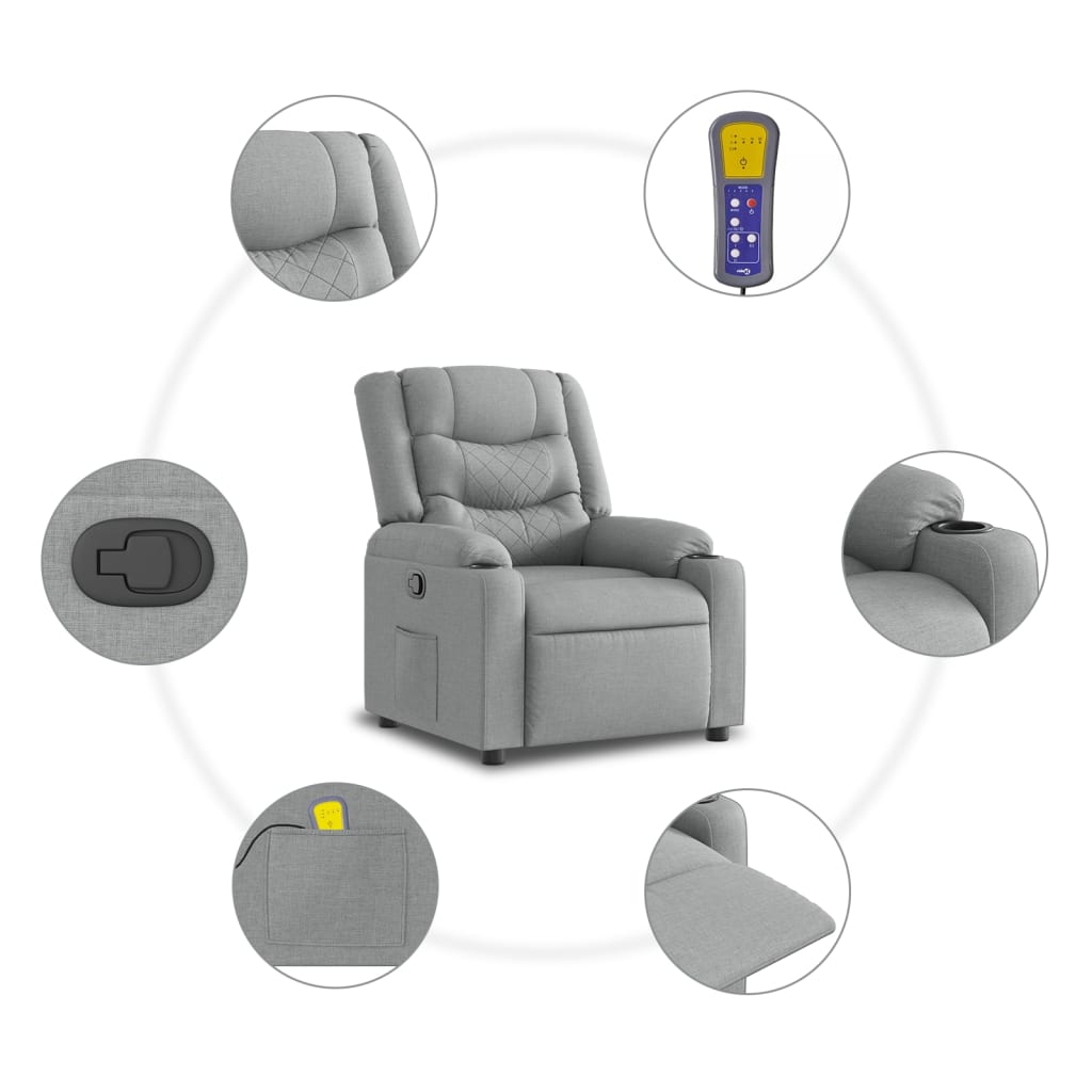 massage chair light gray fabric
