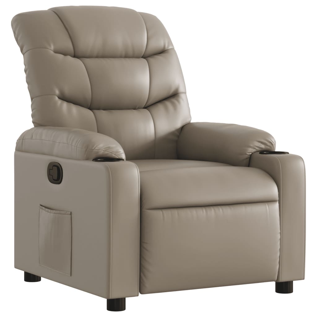 Relaxing chair cappuccino brown imitation leather