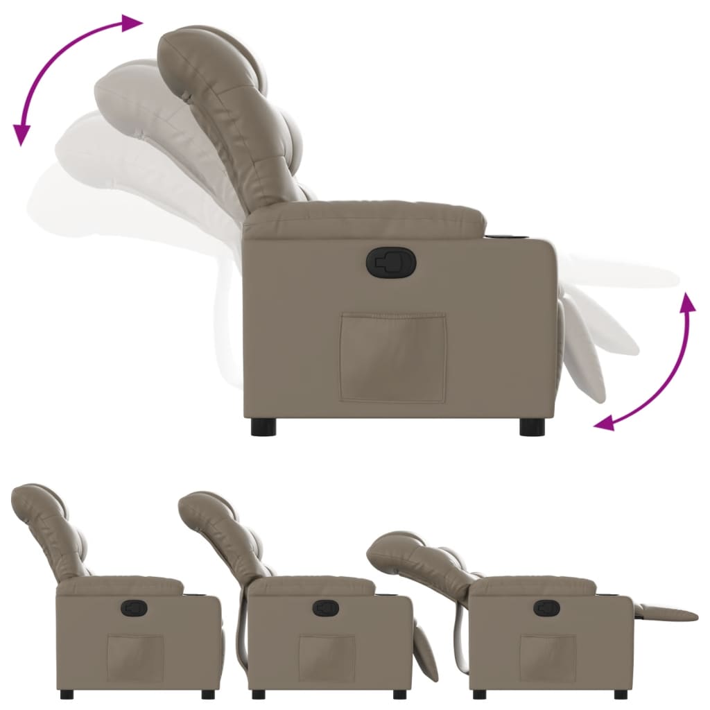 Relaxing chair cappuccino brown imitation leather
