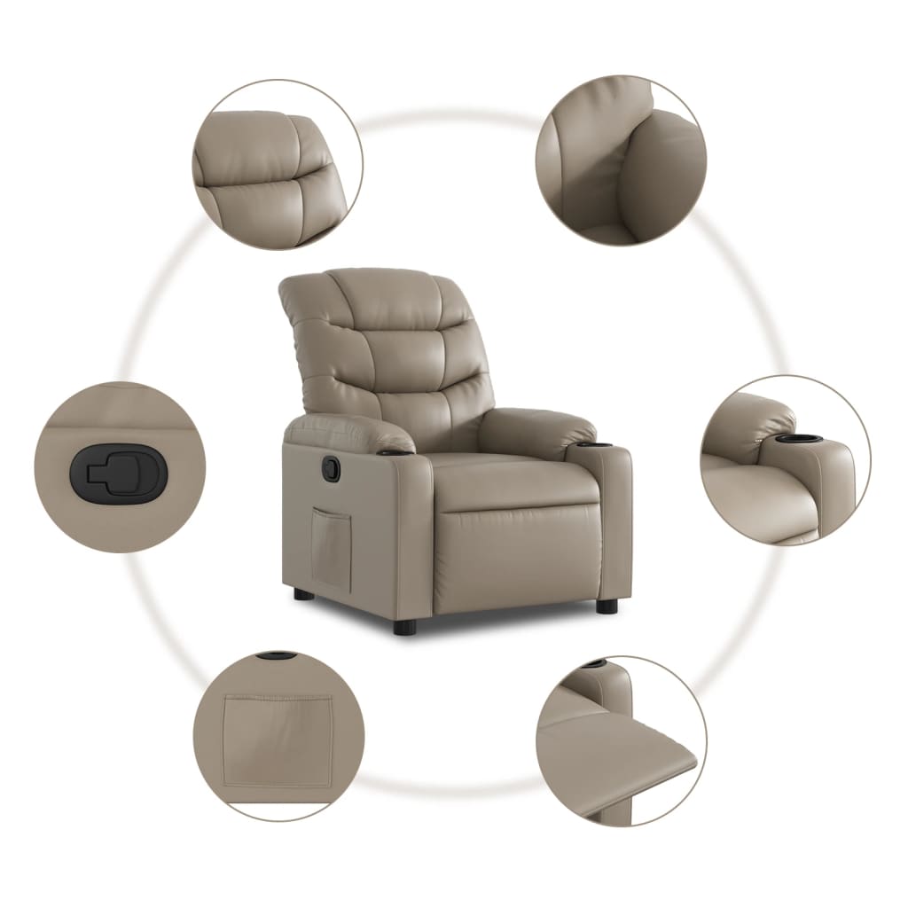 Relaxing chair cappuccino brown imitation leather