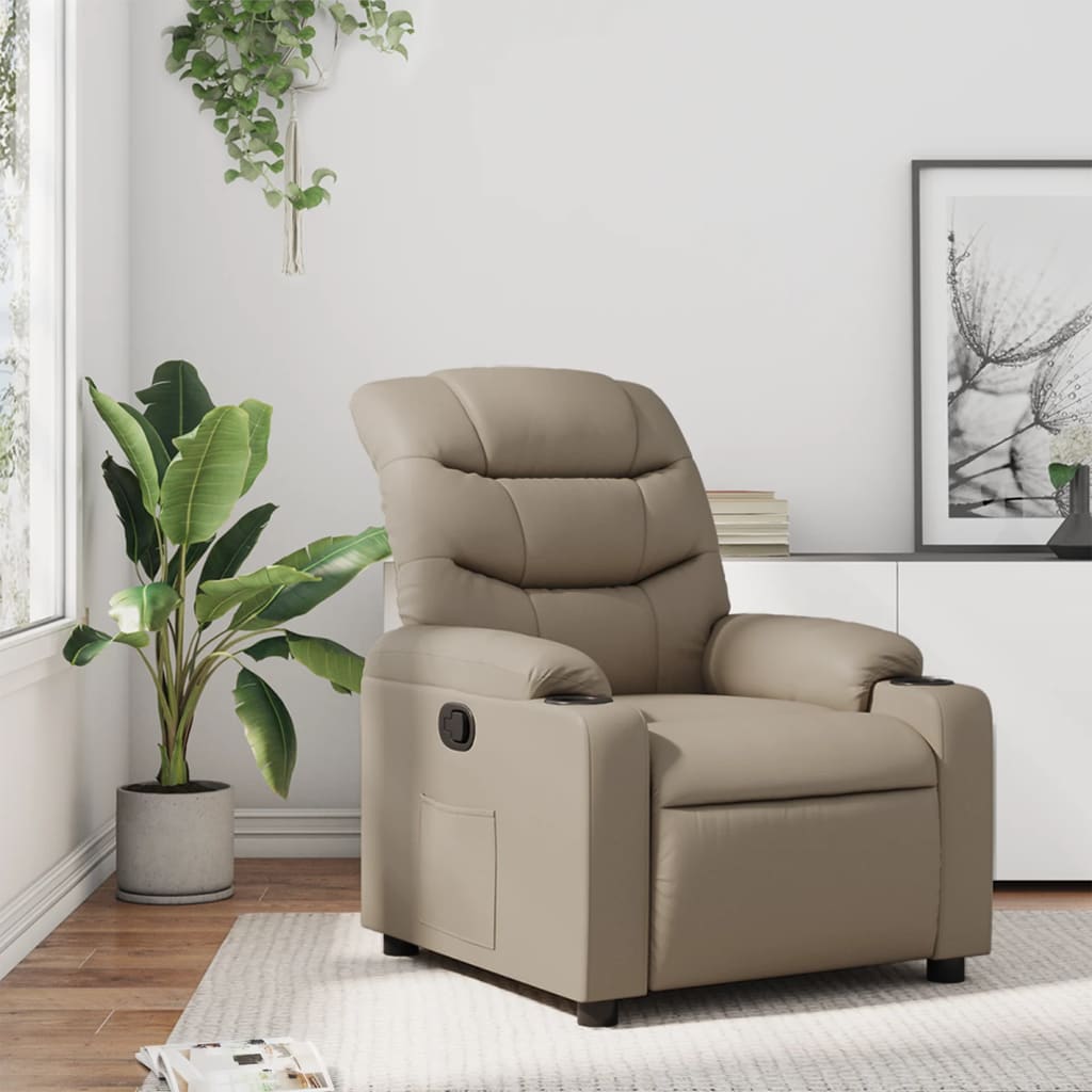 Relaxing chair cappuccino brown imitation leather