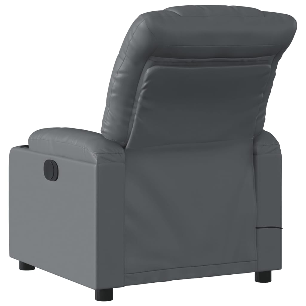 Massage Chair Gray Faux Leather