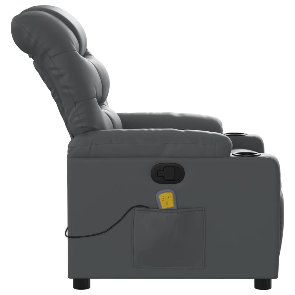 Massage Chair Gray Faux Leather