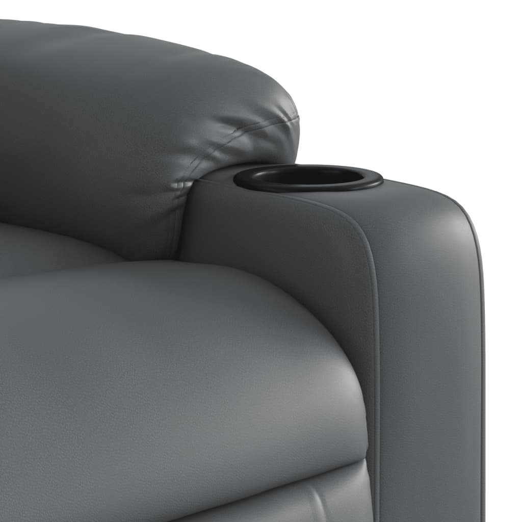 Massage Chair Gray Faux Leather