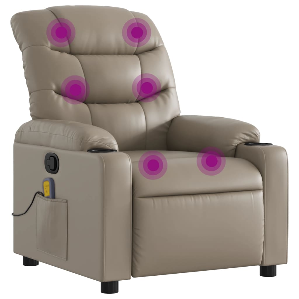 Massage Chair Cappuccino Brown Faux Leather