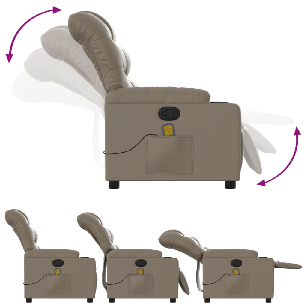 Massage Chair Cappuccino Brown Faux Leather