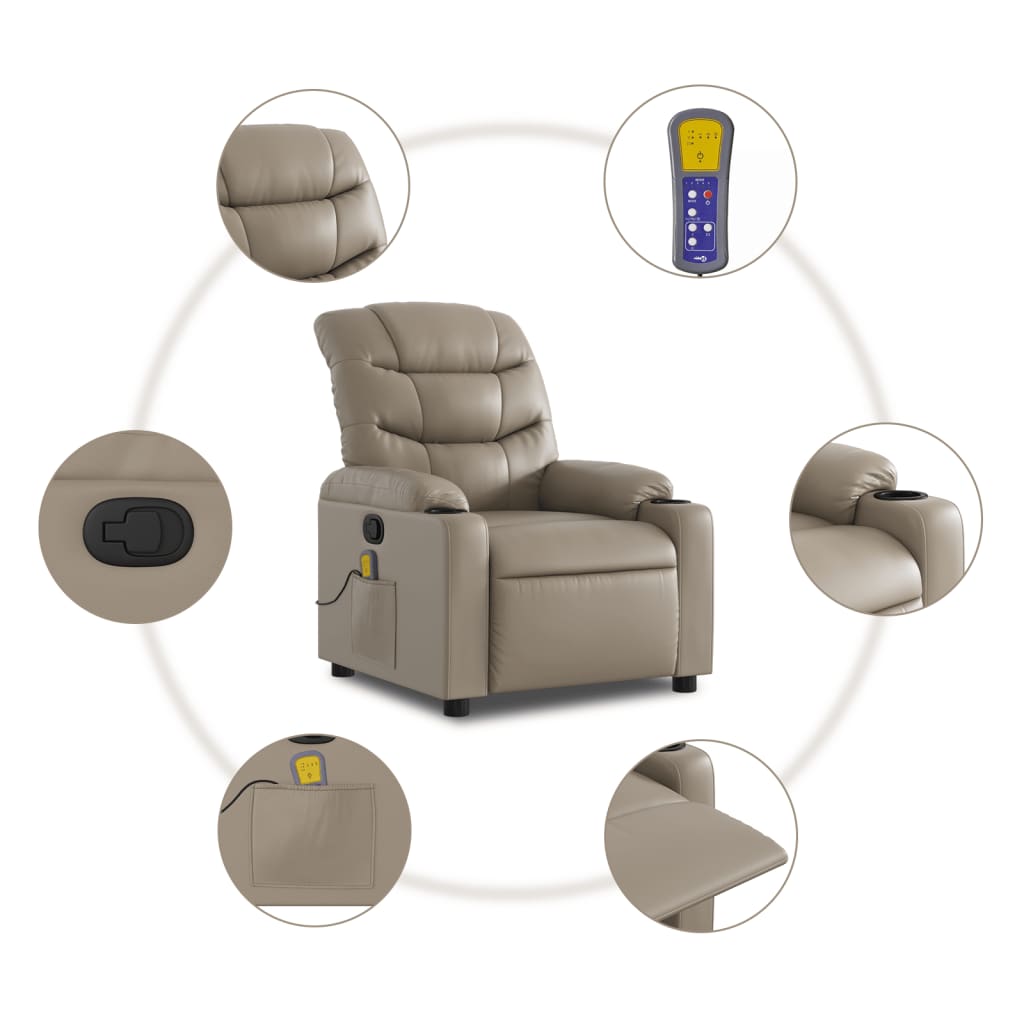 Massage Chair Cappuccino Brown Faux Leather