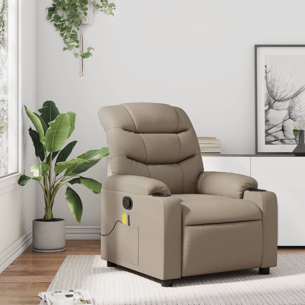 Massage Chair Cappuccino Brown Faux Leather
