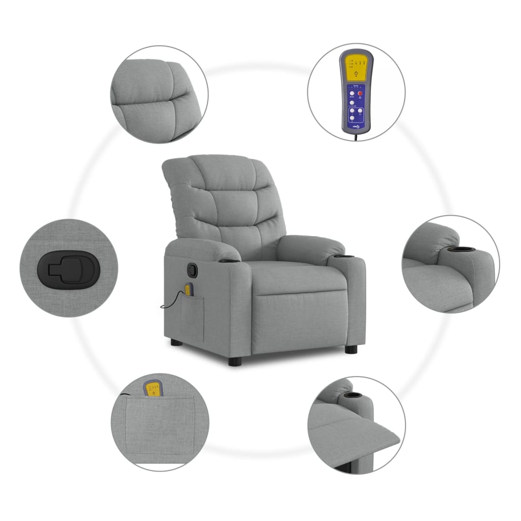 massage chair light gray fabric