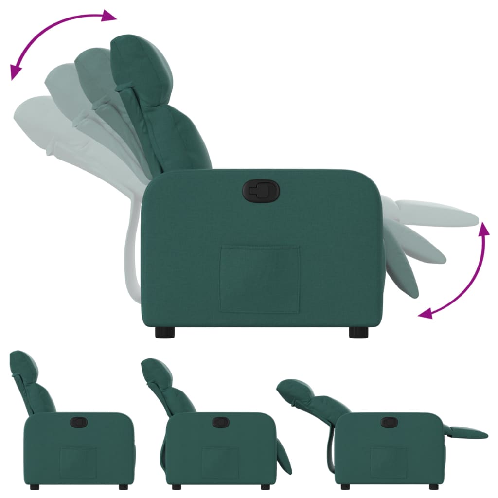 Relaxing Chair Dark Green Fabric