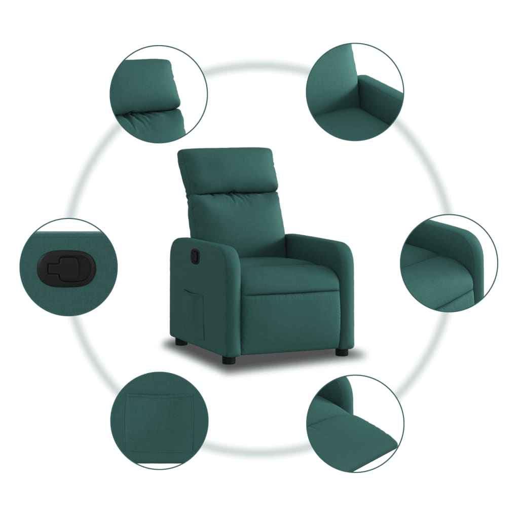 Relaxing Chair Dark Green Fabric