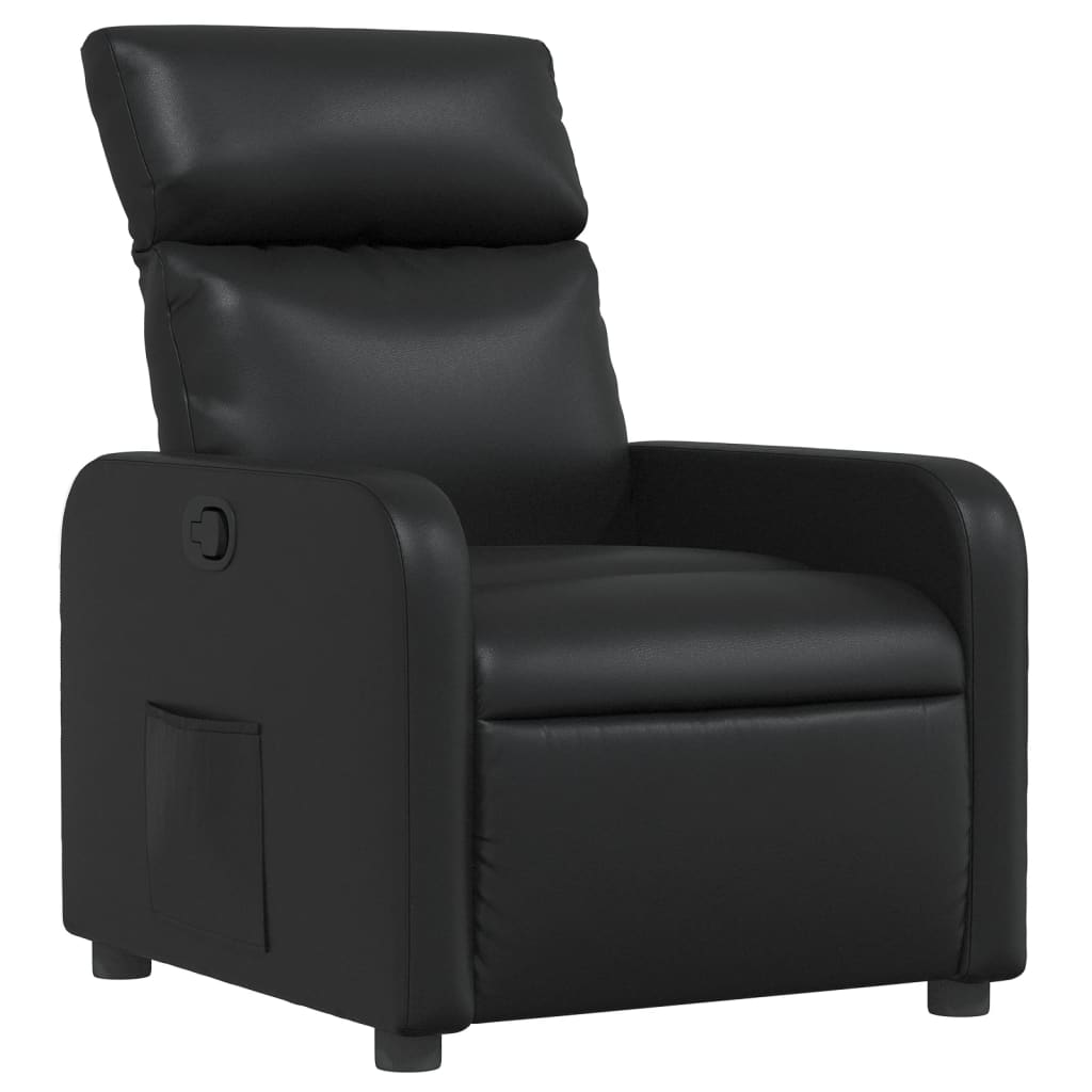 Relaxing Chair Black Faux Leather
