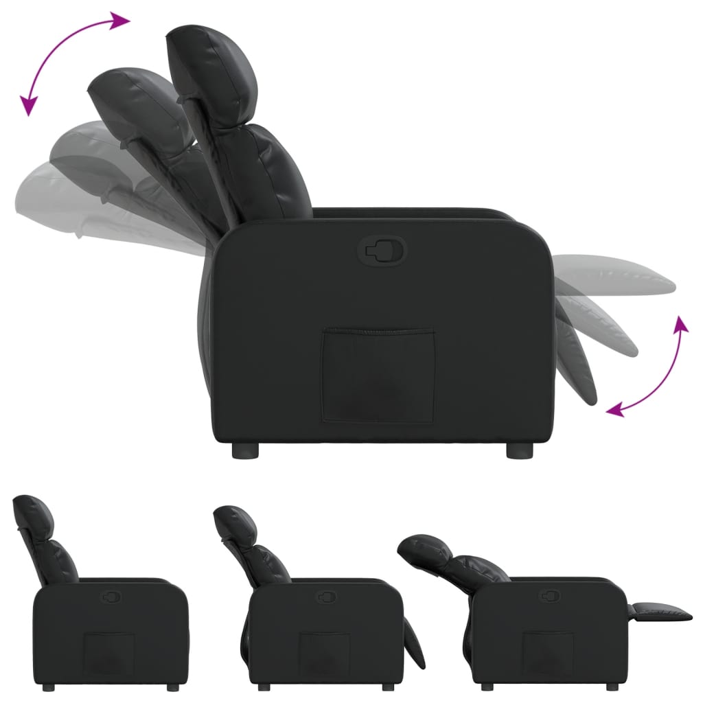 Relaxing Chair Black Faux Leather
