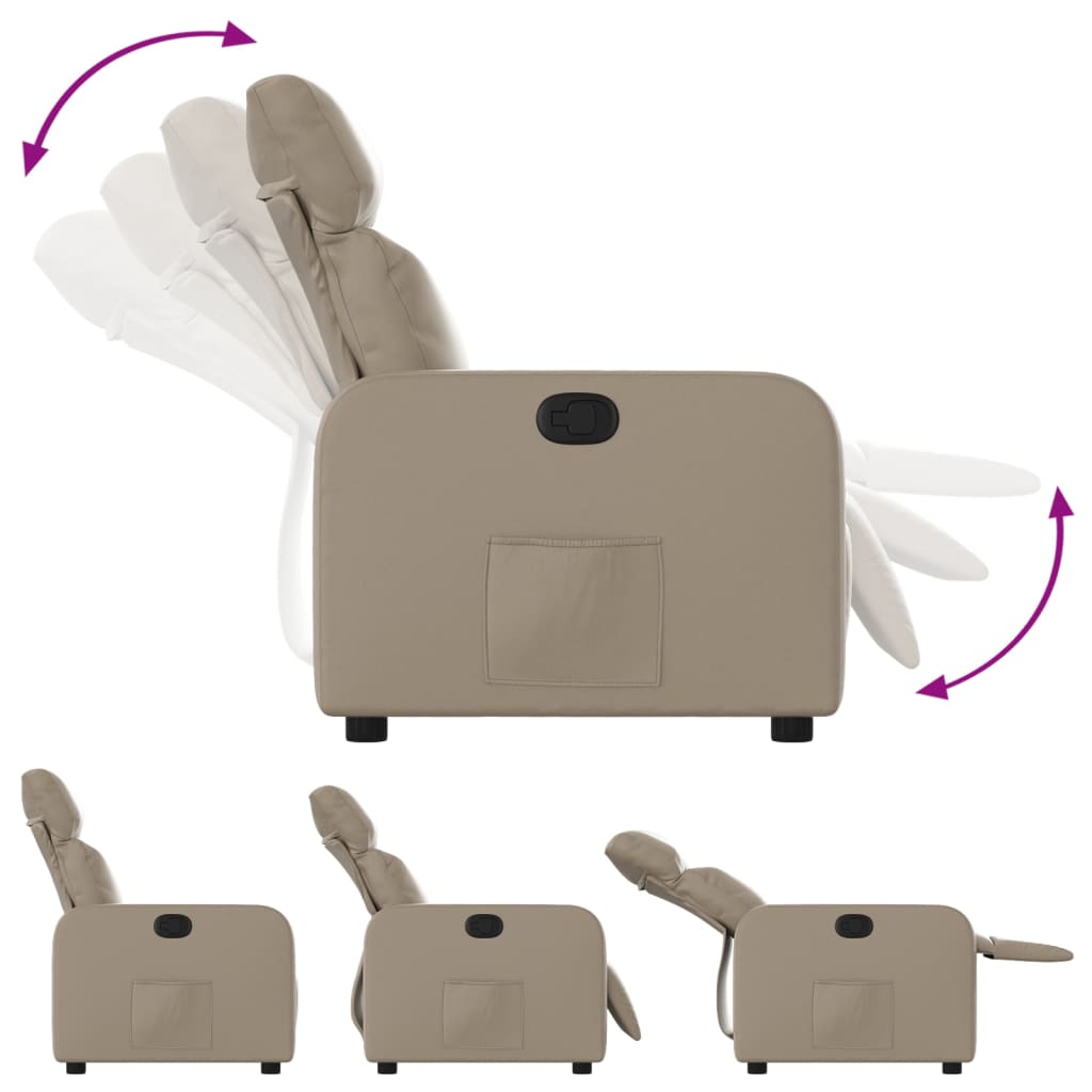 Relaxing chair cappuccino brown imitation leather