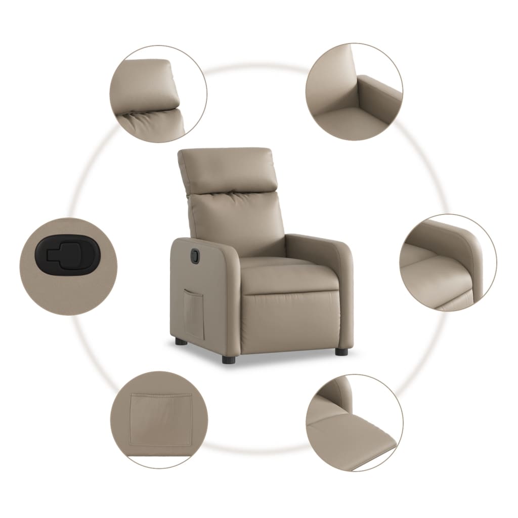 Relaxing chair cappuccino brown imitation leather