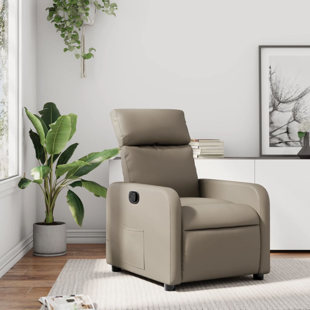 Relaxing chair cappuccino brown imitation leather