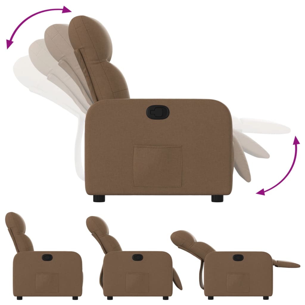 Relaxing Chair Brown Fabric