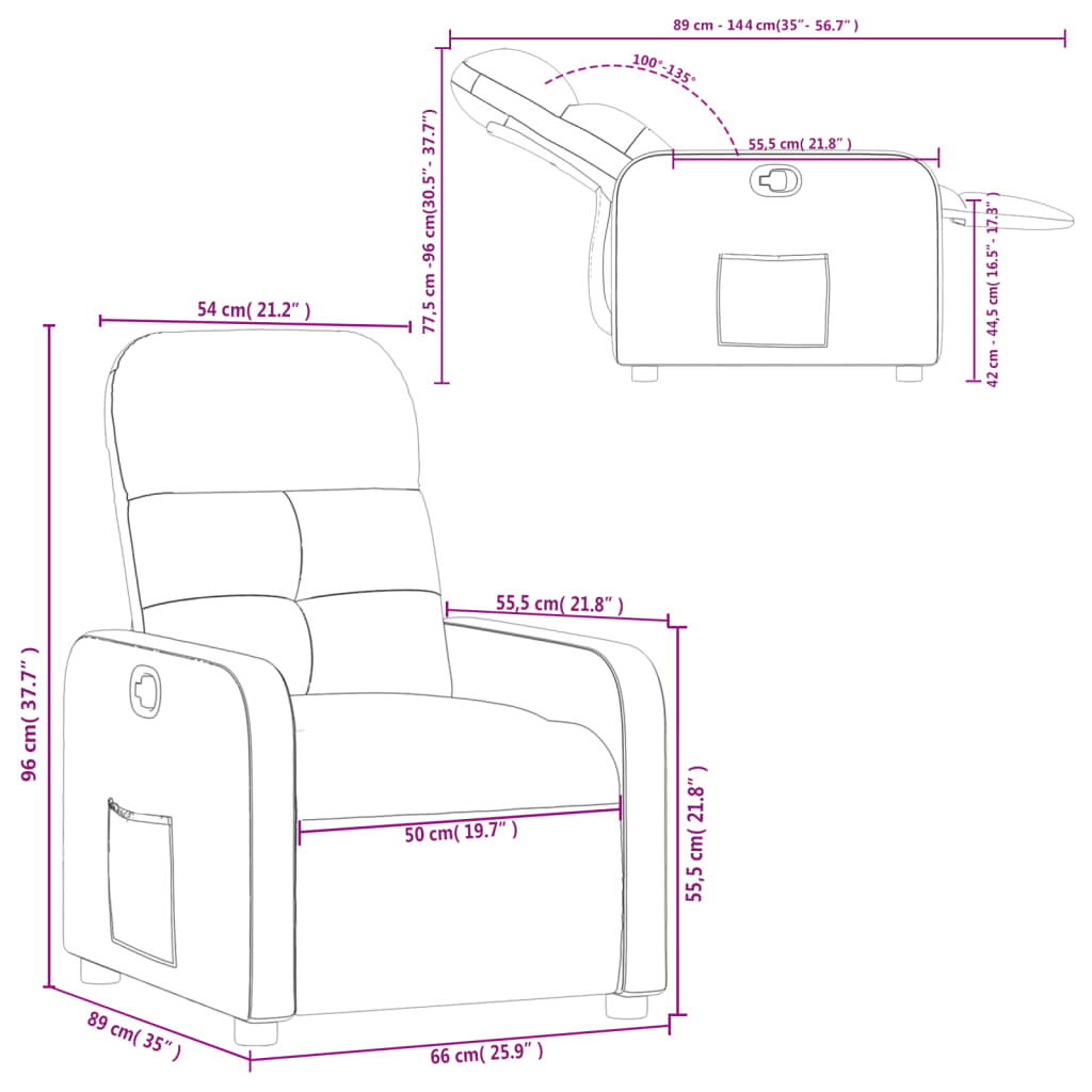 Relaxing Chair Brown Fabric