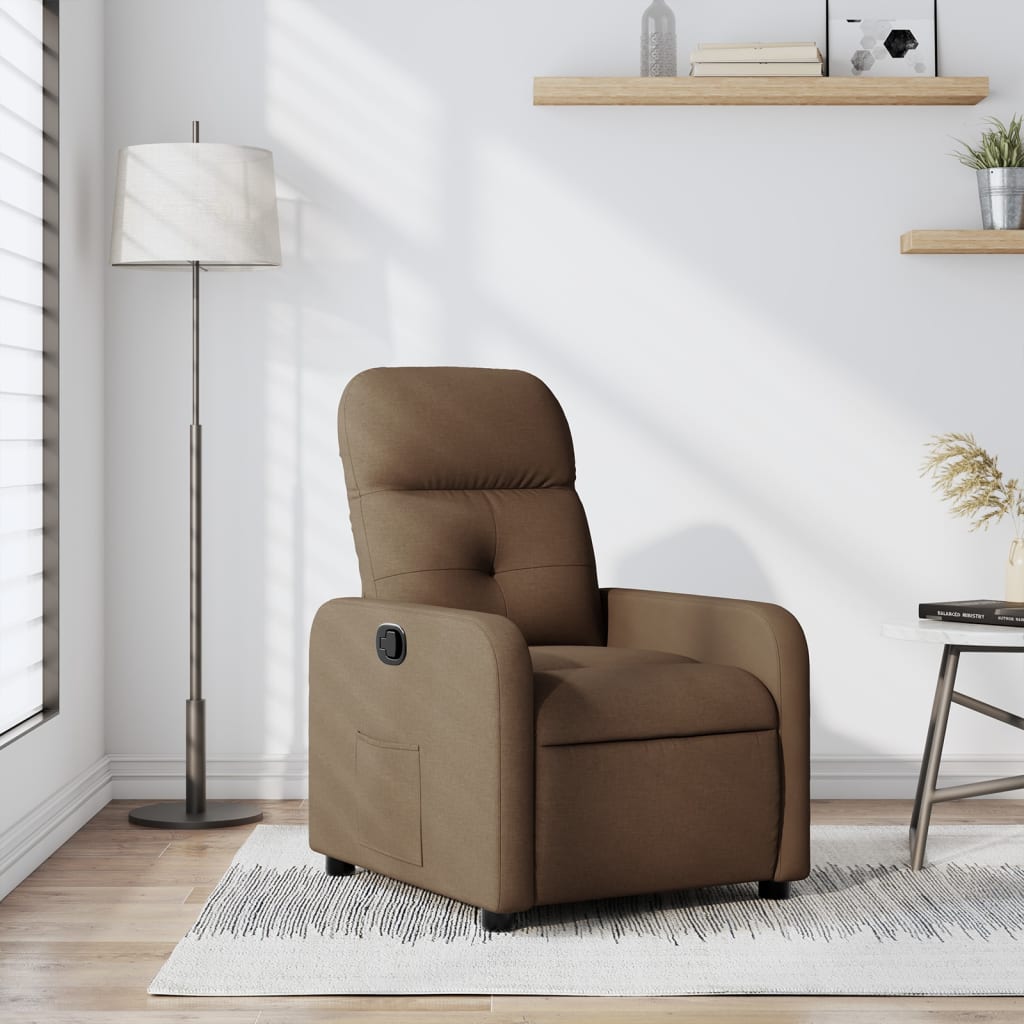 Relaxing Chair Brown Fabric