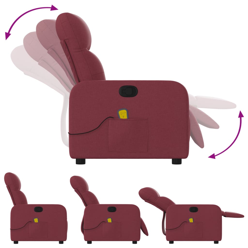 massage chair wine red fabric