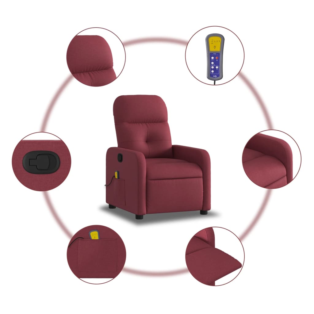 massage chair wine red fabric