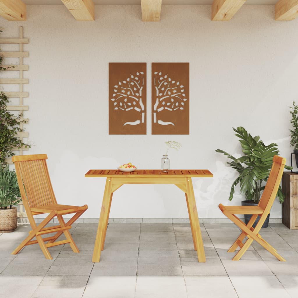 Garden dining table 110x56x75 cm solid acacia wood