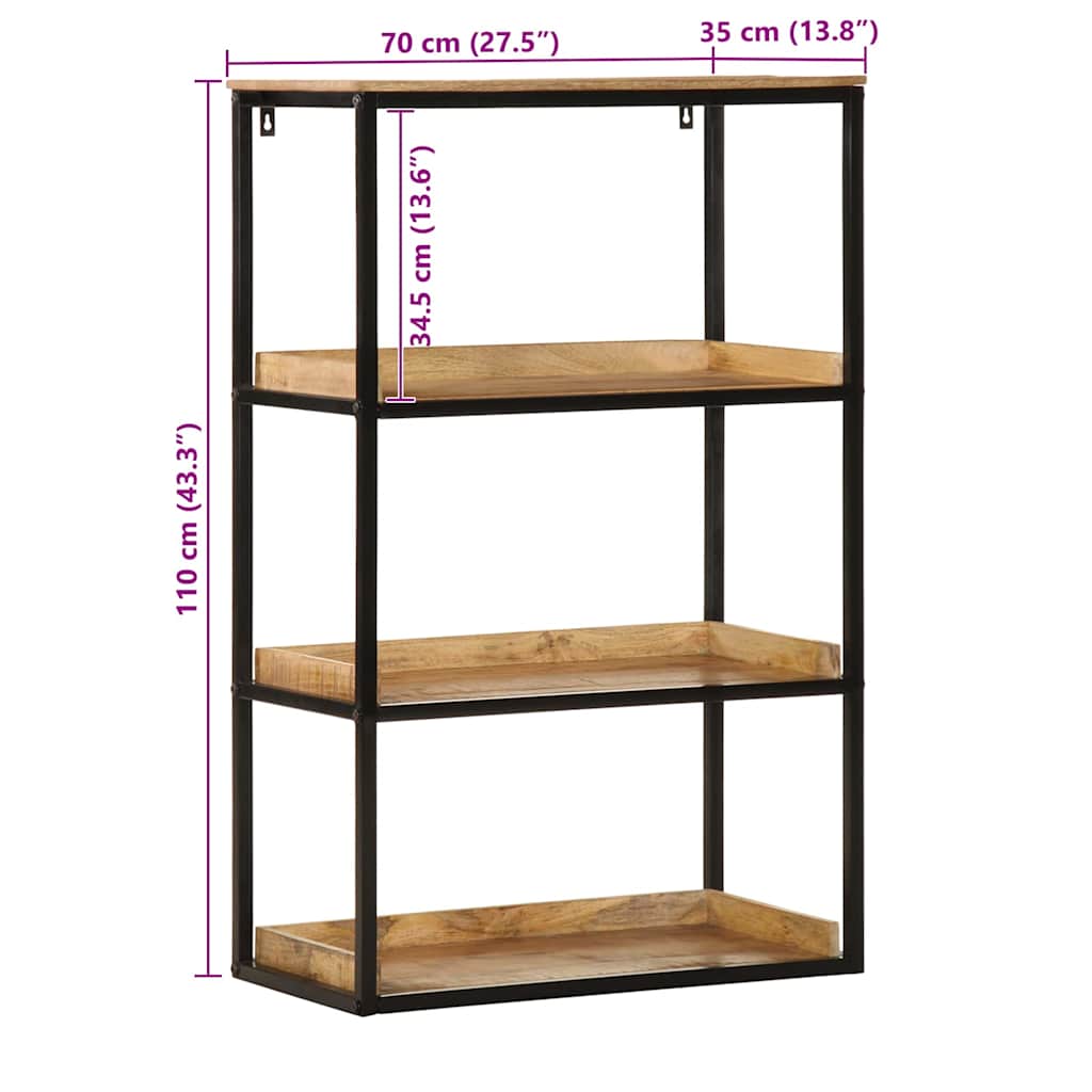 Bücherregal Braun 70 x 35 x 110 cm Massivholz Mango