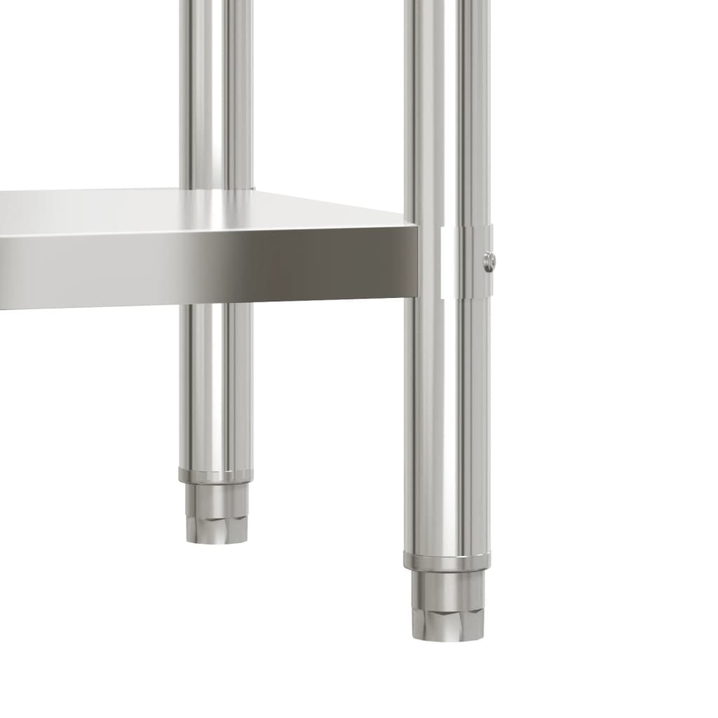 Kitchen work table with upstand 110x55x93 cm stainless steel
