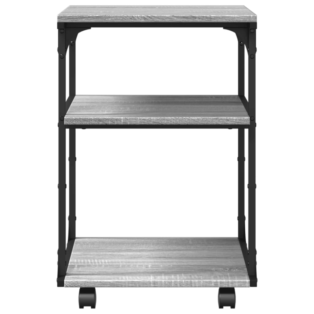 Druckerständer 3 Ablagen Grau Sonoma 43x48x64 cm Holzwerkstoff