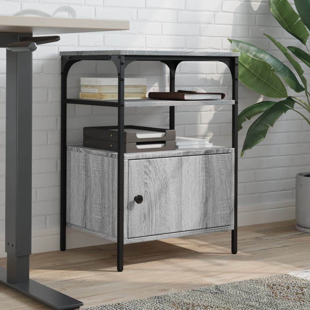 Druckerständer 3 Ablagen Grau Sonoma 50x40x76 cm Holzwerkstoff