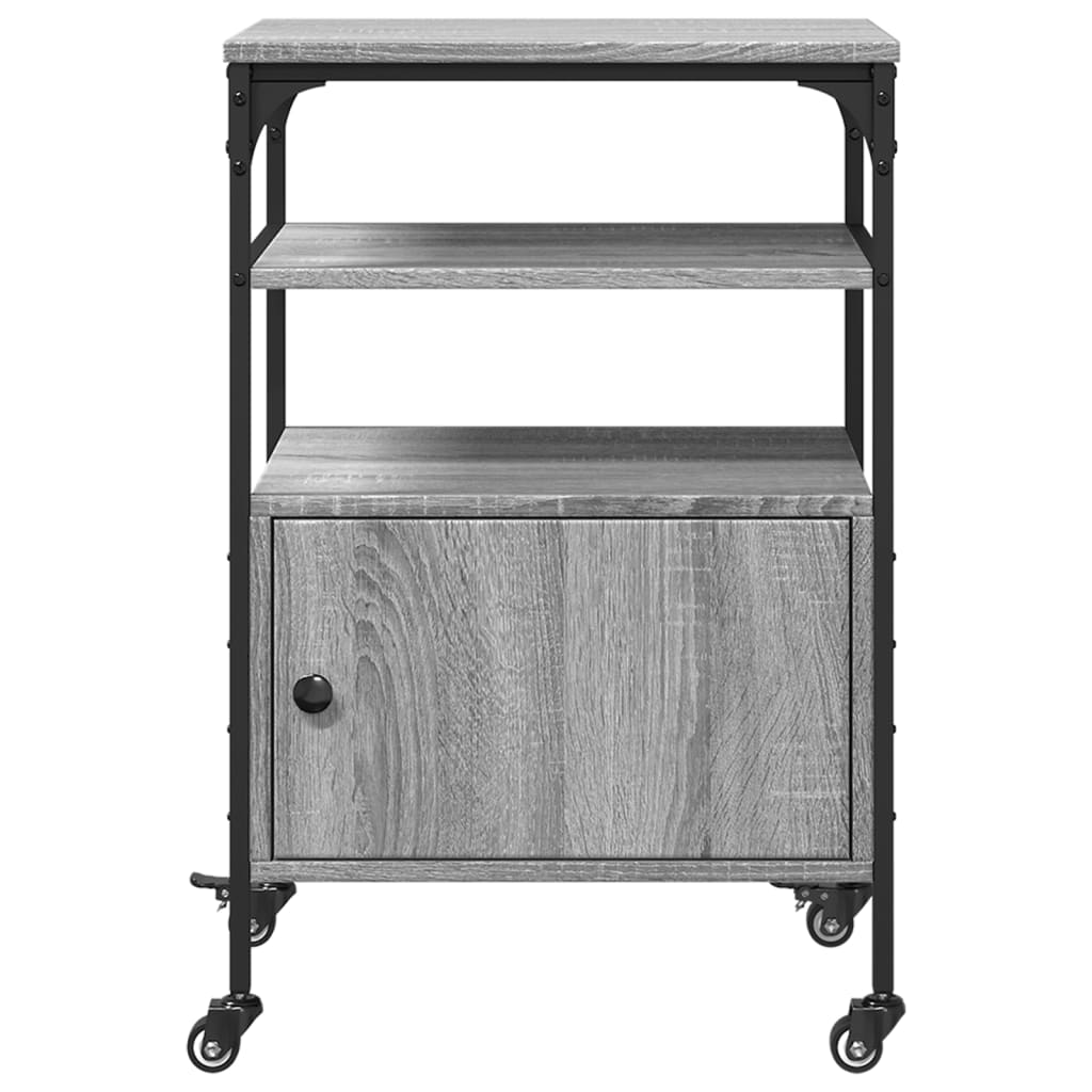 Druckerständer 3 Ablagen Grau Sonoma 50x40x76 cm Holzwerkstoff