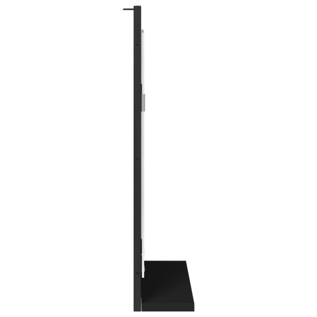 Badspiegel mit Ablage Schwarz 50x12x60 cm Holzwerkstoff