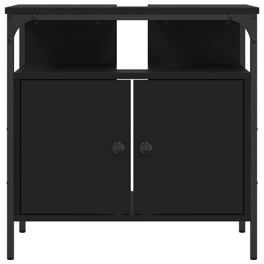 Waschbeckenunterschrank Schwarz 60x30x60 cm Holzwerkstoff