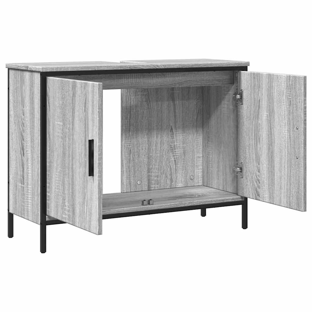 Waschbeckenunterschrank Grau Sonoma 80x30x60 cm Holzwerkstoff