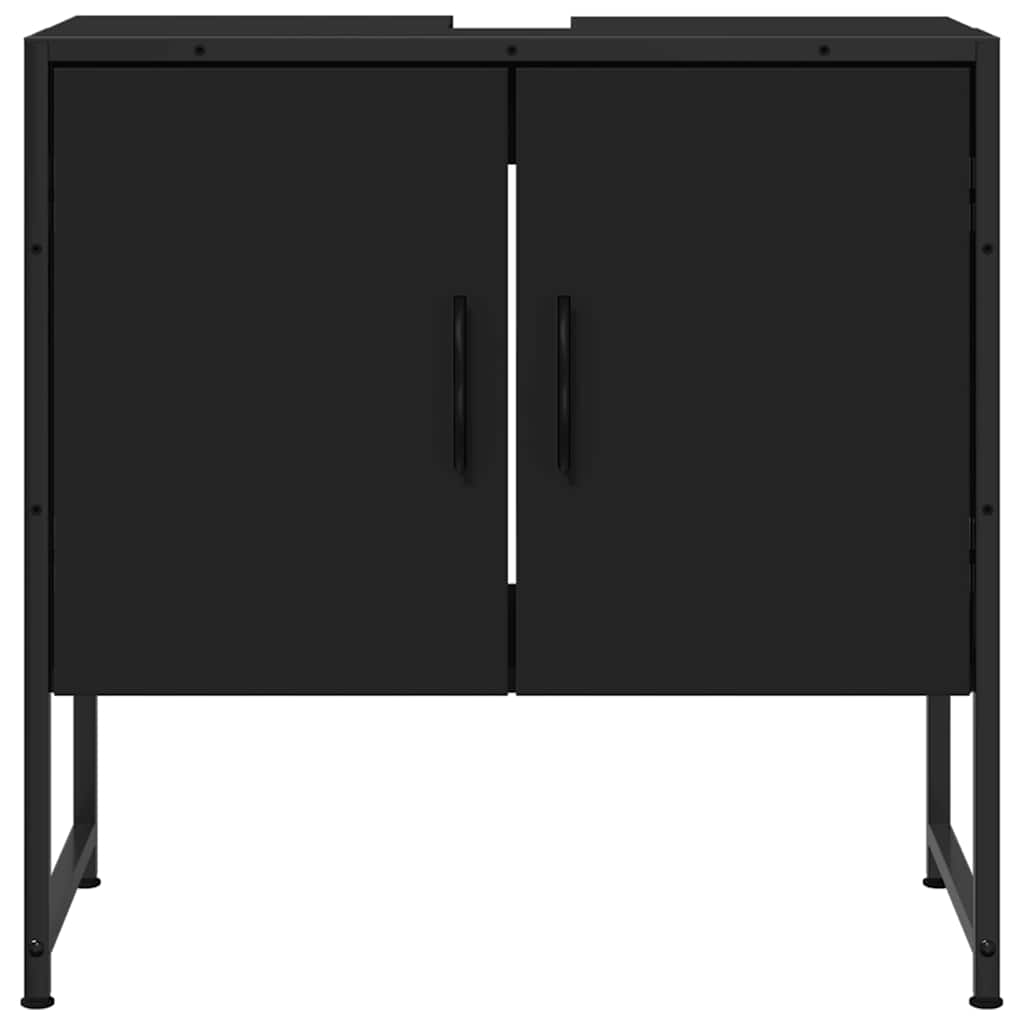 Waschbeckenunterschrank Schwarz 60x33x60 cm Holzwerkstoff