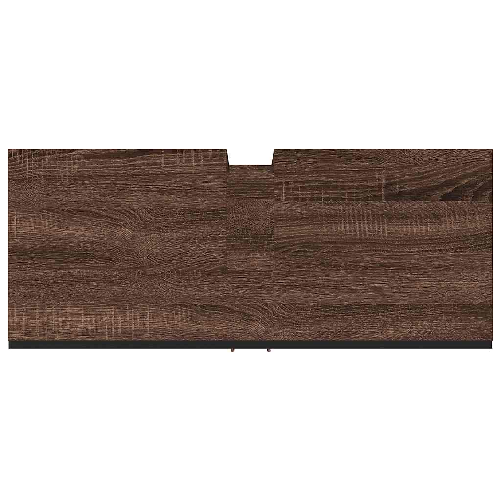 Waschbeckenunterschrank Braun Eichen-Optik 80x33x60 cm