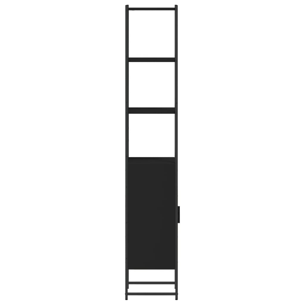 Badschrank Schwarz 33x33x185,5 cm Holzwerkstoff