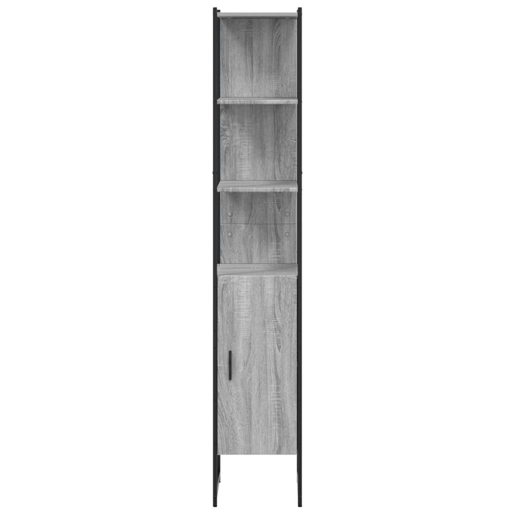 Badschrank Grau Sonoma 33x33x185,5 cm Holzwerkstoff