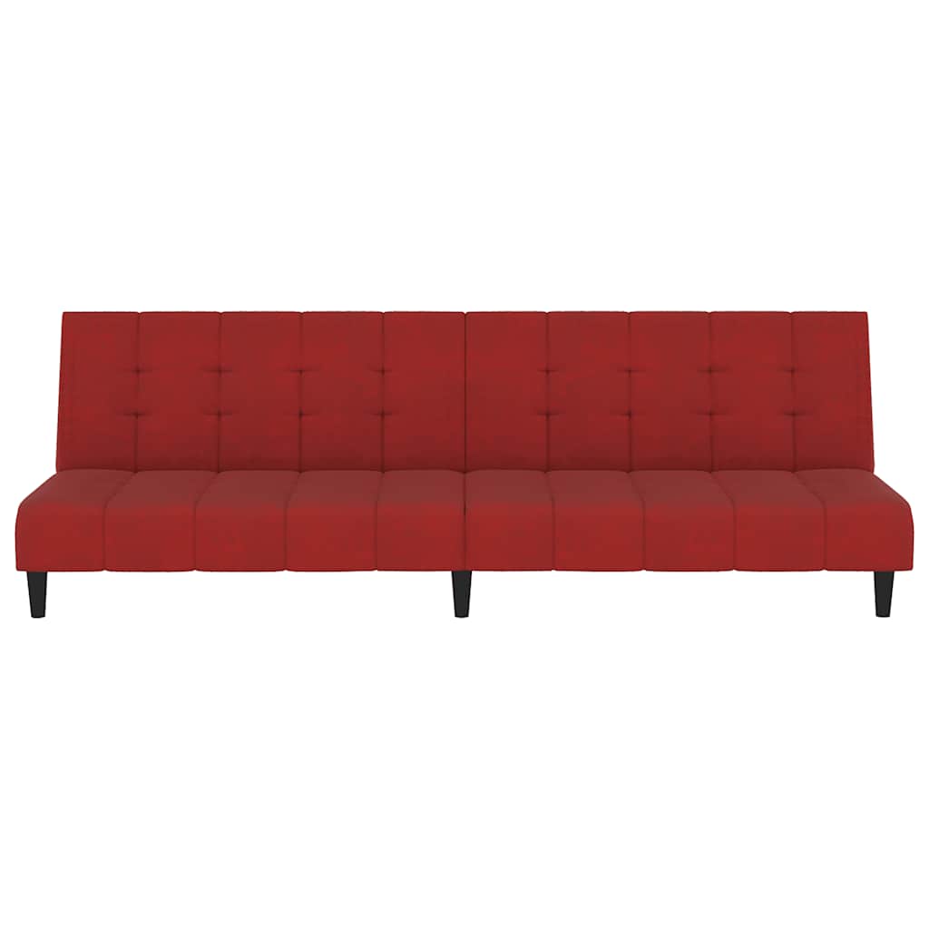 Schlafsofa 2-Sitzer Weinrot Samt